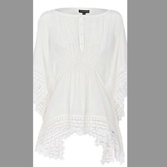 Warehouse White Ivory Crochet Blouse Top Shirt, ASO Kate Middleton - Picture 6 of 6